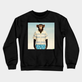 Monkey with Human Clothing Design Funky and colorful Crewneck Sweatshirt